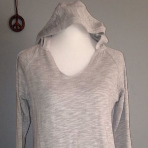 Calvin Klein heather gray distressed hoodie